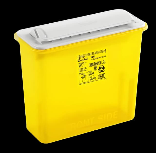 Chemotherapy Waste Container AP Line Yellow Base 12 L X 4-1/2 W X 10-4/5 H Inch Horizontal Entry 1.35 Gallon