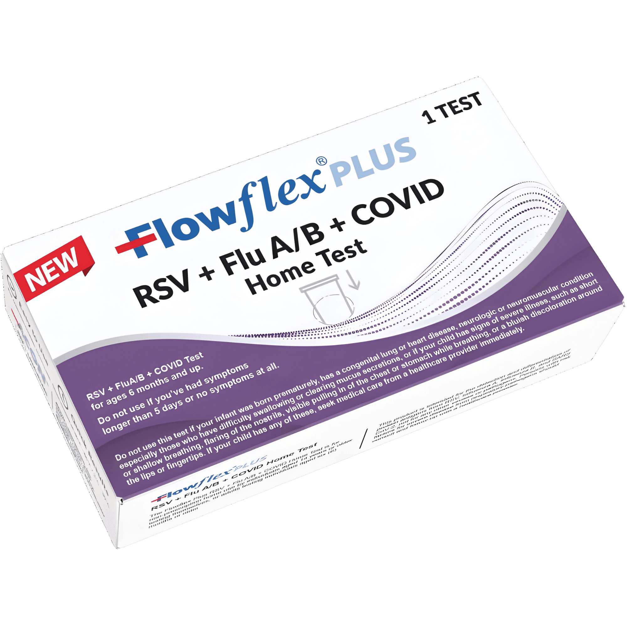 Flowflex® PLUS RSV + FLU A/B + COVID-19, 1 Test/BX