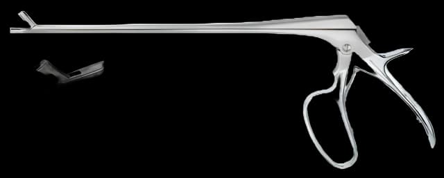 Biopsy Forceps Miltex® Tischler 9-1/4 Inch Length OR Grade German Stainless Steel NonSterile w/Lock Pistol Grip Handle with Spring Straight 3 X 7 mm Oblong Bite with Single Tooth Jaws