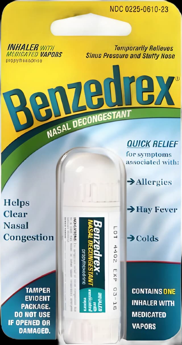 Nasal Decongestant Benzedrex® 250 mg Strength Inhilation