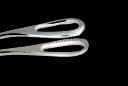 Obstetrical Forceps MedGyn Hern 13 Inch Length Surgical Grade Stainless Steel NonSterile NonLocking Finger Ring Handle Slightly Curved 19 mm Coarse Serrated Fenestrated Oval Jaws