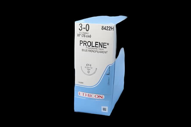 Nonabsorbable Suture with Needle Prolene™ Polypropylene CT-1 1/2 Circle Taper Point Needle Size 3 - 0 Monofilament