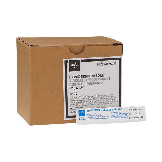 Standard Hypodermic Needle, 22G x 1", Black, 1000/CS