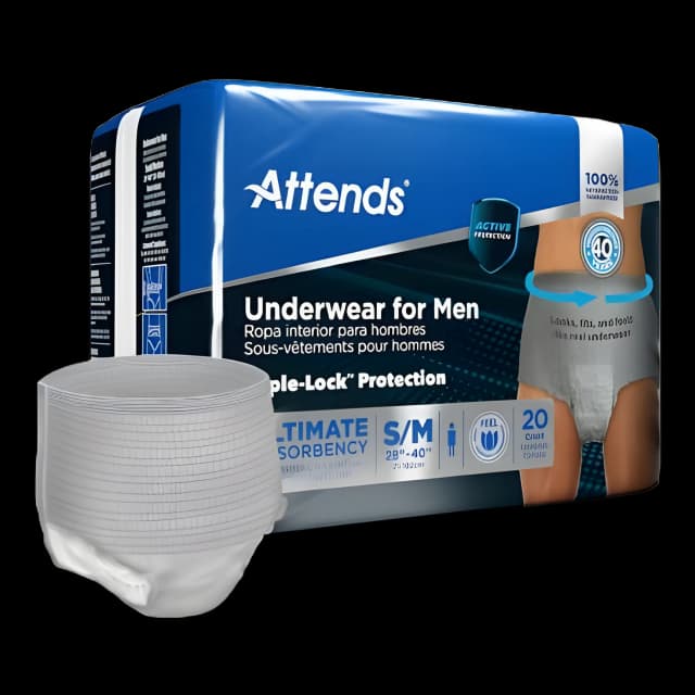 Attends® Men's Absorbent Underwear S/M - Heavy Absorbency