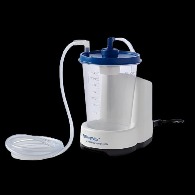 Urine Collection System PureWick™ Suction Pump, 2000 mL Collection Canister with Lid, Pump Tubing, Collector Tubing, Elbow Connector, 2 Privacy Covers, Power Cord