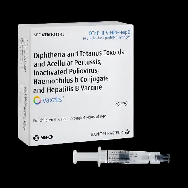 Vaxelis™ DTaP, Polio, Hib, and Hepatitis B Vaccine Indicated for People 6 Weeks Through 4 Years of Age Diphtheria and Tetanus Toxoids and Acellular Pertussis, Inactivated Poliovirus, Haemophilus b Conjugate and Hepatitis B Vaccine Injection Prefilled Syringe 0.5 mL