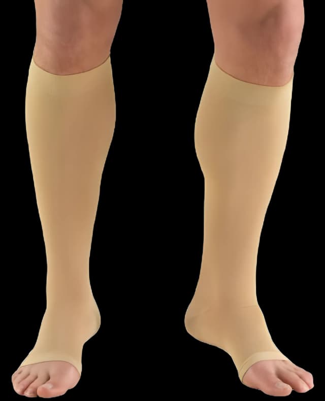 Compression Stocking Truform® Knee High 2X-Large Beige Open Toe - 865-BG-2XL