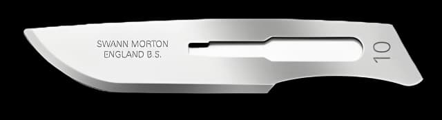 Swann-Morton No. 10 Stainless Steel Surgical Blade - Sterile & Disposable