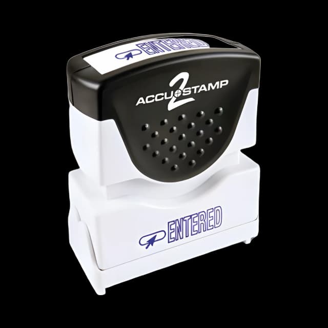 Pre-Inked Shutter Stamp, Blue, ENTERED, 1.63 x 0.5