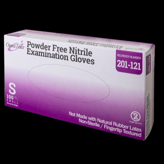 Omni International 201 Small Blue Nitrile Exam Gloves Powder-Free