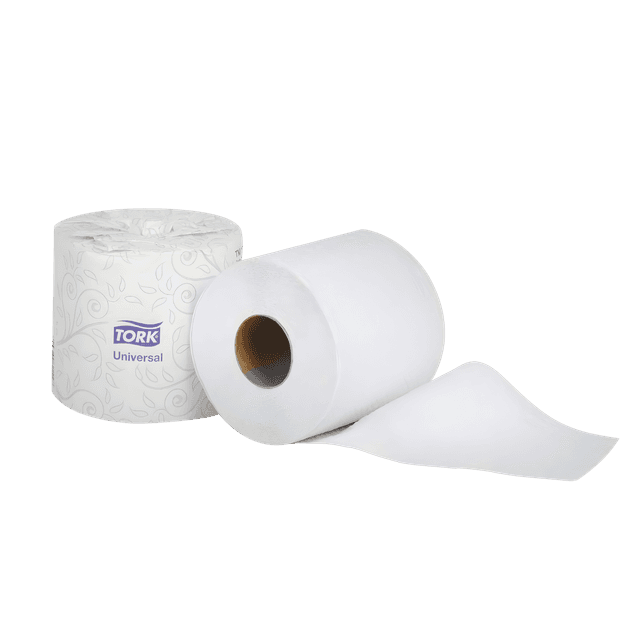 Bath Tissue Roll, Universal, White, 2-Ply, T24, 156.25ft, 4.2" x 4.4", 500 sht/rl, 48 rl/cs