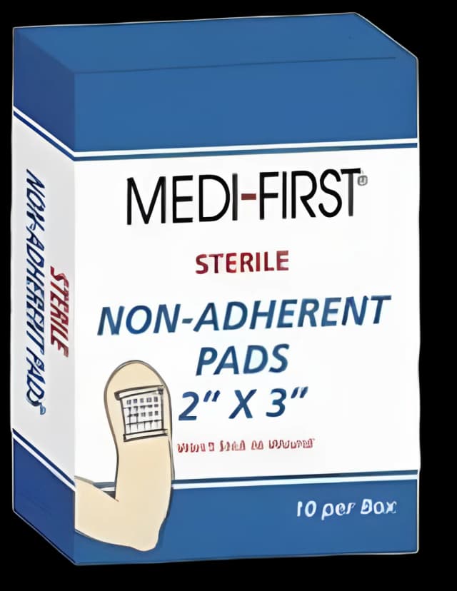 Non-Adherent Dressing Medi-First® 2 X 3 Inch Sterile 12-Ply Rectangle