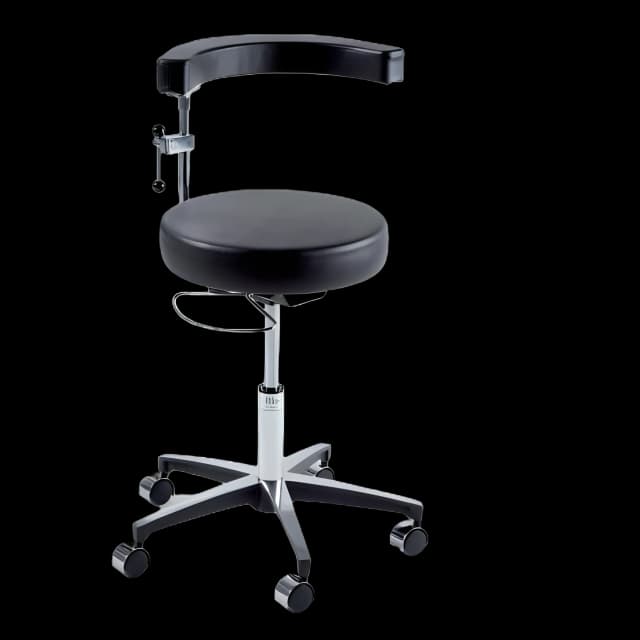 Air Lift Surgeon Stool Ritter® 279 Classic Series Backrest Air Lift, Pneumatic Height Adjustment, Hand Controlled, 8 Inch Hand Ring 5 Glides Mineral