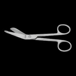 Bandage Scissors Vantage® Lister 5-1/2 Inch Length Office Grade Stainless Steel Finger Ring Handle Angled Blade Blunt Tip / Blunt Tip - V95-504SS