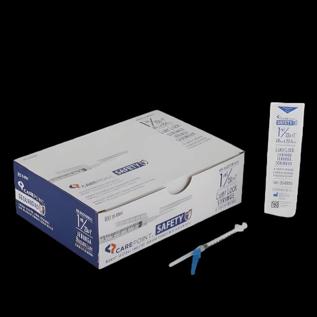 Carepoint Safety 1 mL Syringe with 23G Needle