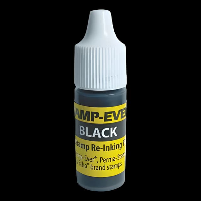 Refill Ink for Clik! and Universal Stamps, 7 mL Bottle, Black