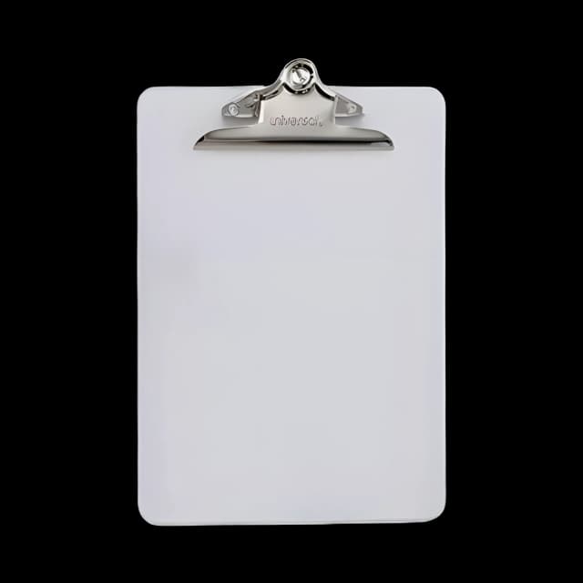 Plastic Clipboard with High Capacity Clip, 1.25" Clip Capacity, Holds 8.5 x 11 Sheets, Clear