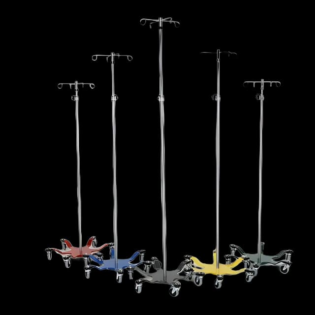 6-Hook 6-Leg IV Stand with Scuff Resistant Casters - MCM279-B