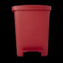 Trash Can McKesson 32 Quart Rectangular Red Plastic Step On