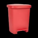 Trash Can McKesson 32 Quart Rectangular Red Plastic Step On