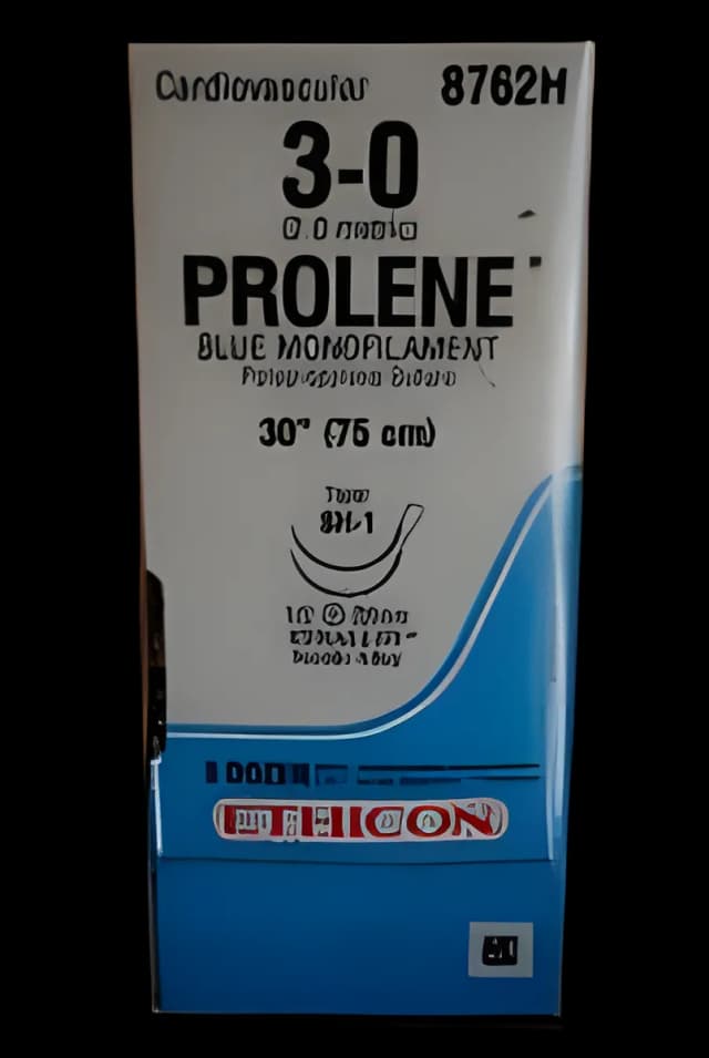 Nonabsorbable Suture with Needle Prolene™ Polypropylene SH-1 1/2 Circle Taper Point Needle Size 3 - 0 Monofilament