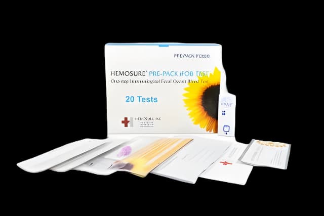 Cancer Screening Test Kit Hemosure® Fecal Occult Blood Test (iFOB or FIT) 20 Tests CLIA Waived - PRE-PACK IFOB20