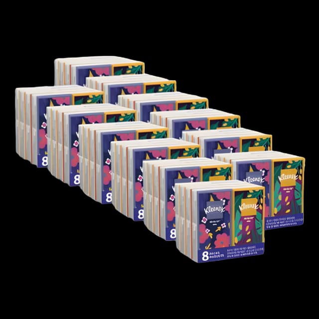 Kleenex® 3-Ply On The Go Facial Tissues - 8 Pouches/Pack