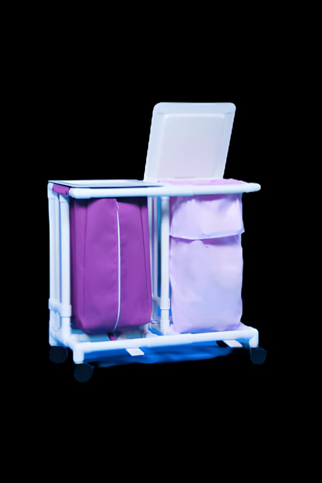 Double Hamper with Bags Classic 4 Casters 39 gal. - LH-22-ZF-MESH