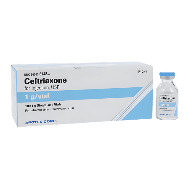 CEFTRIAXONE 1 GM SDV 10 (10/BX)