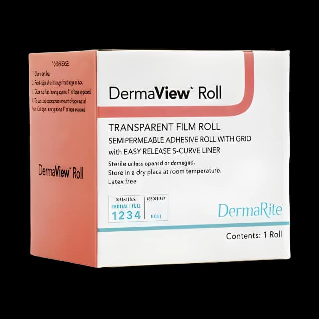 Transparent Film Dressing DermaView™ 4 Inch X 11 Yard 2 Tab Delivery Roll Sterile