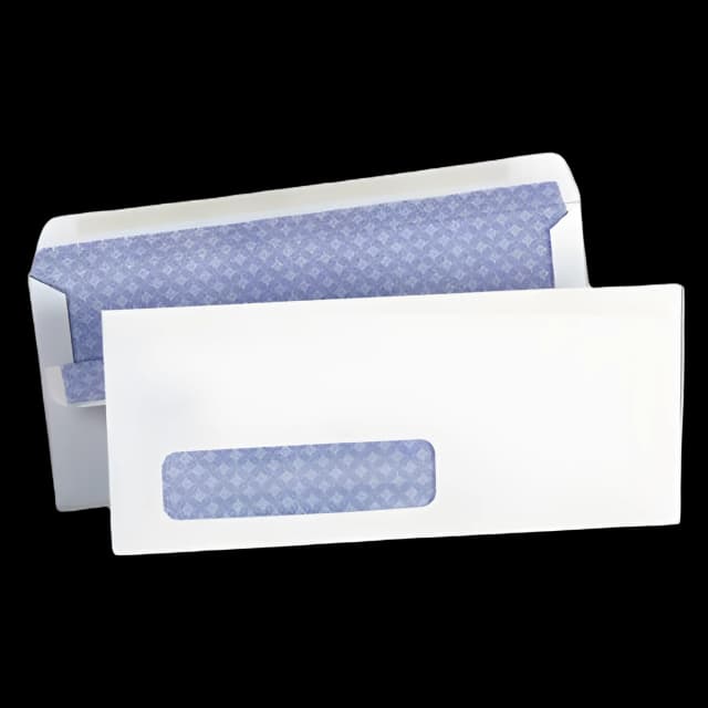 Self-Seal Security Tint Business Envelope, Address Window, #10, Square Flap, Self-Adhesive Closure, 4.13 x 9.5, White, 500/BX