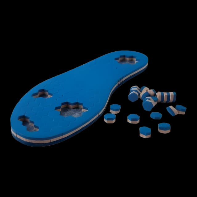 PediFix® PressureOFF® High Protection System 9 Offloading Insole Full Length / Removable Bottom Pegs X-Large, Left Foot EVA / Poron® Blue / Tan Male 13 to 15 / Female 14 and Up
