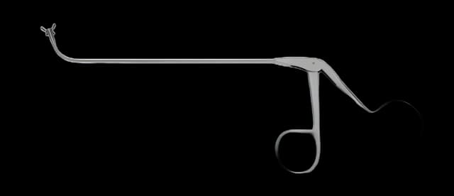 Biopsy / Grasping Forceps V. Mueller® 5-1/2 Inch Length Surgical Grade Stainless Steel NonSterile NonLocking Finger Ring Handle Angled Up 70° 3 mm Round Cups