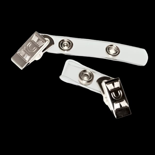 Badge Straps with Clips, 0.38" x 2.75", Clear, 100/Box