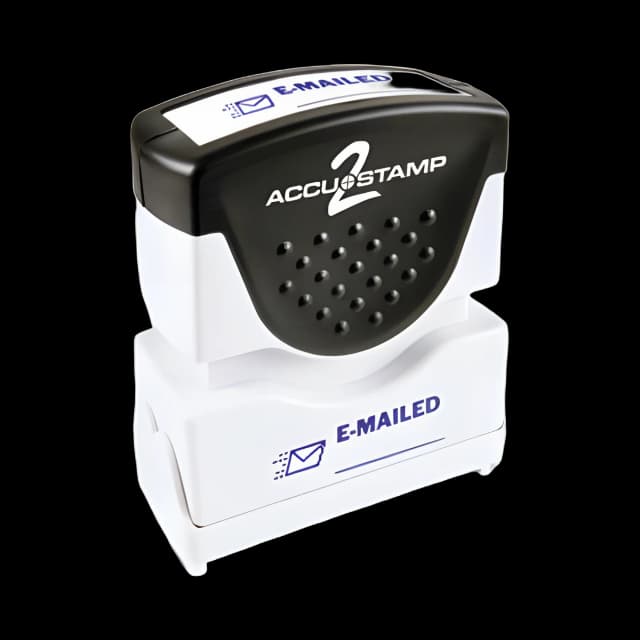 Pre-Inked Shutter Stamp, Blue, EMAILED, 1.63 x 0.5