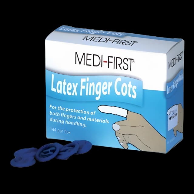 Medi-First Medium Latex Finger Cot - Powder-Free, Non-Sterile