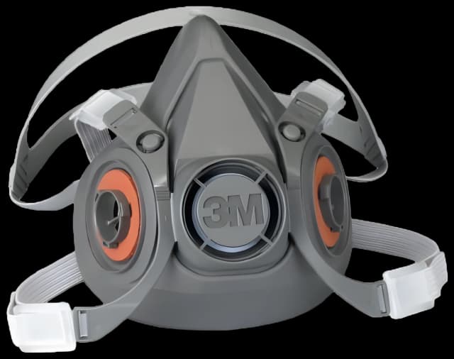 3M™ 6000 Reusable Respirator Industrial Half Face 4 Point Adjustable Head Strap Small Gray