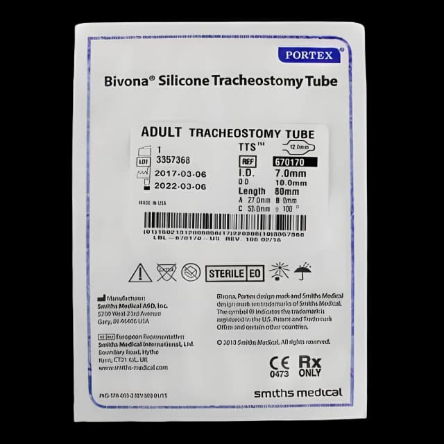 Cuffed Tracheostomy Tube Bivona® TTS™ Disposable IC Size 7.0 Adult