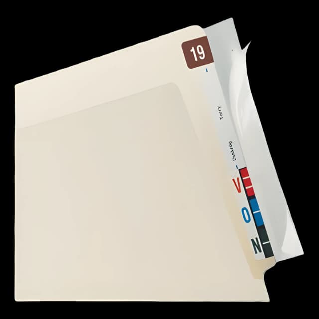 Self-Adhesive Label/File Folder Protector, End Tab, 2 x 8, Clear, 100/Box