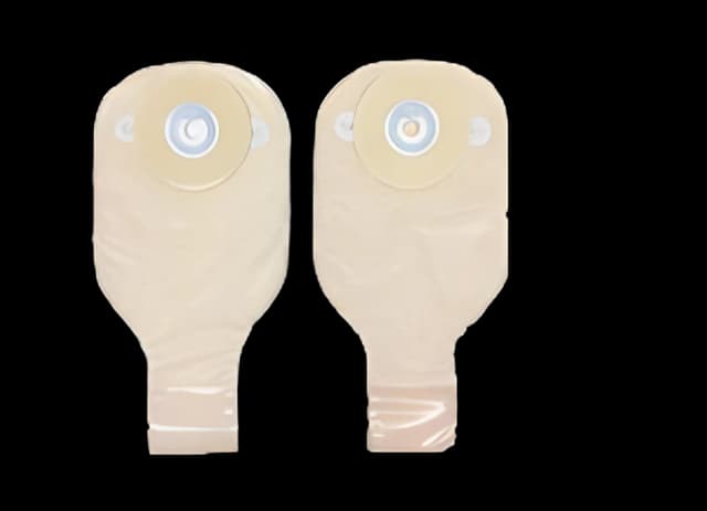 Ostomy Pouch One-Piece System 11 Inch Length Flat, Pre-Cut Drainable