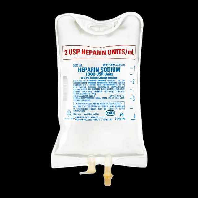 Heparin Sodium, Porcine / 0.9% Sodium Chloride, Preservative Free 2 U / mL IV Solution Flexible Bag 500 mL - 00409762003