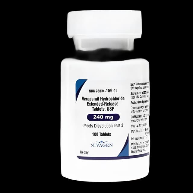 Verapamil HCl 240 mg Tablets by Nivagen - 100 Ct