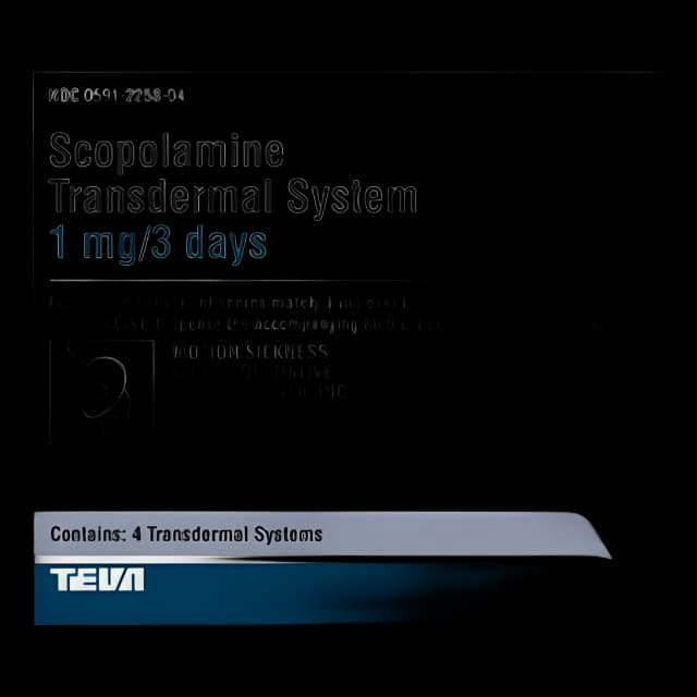 Antiemetic Scopolamine 1 mg / 3 Day Patch Carton 4 Patches