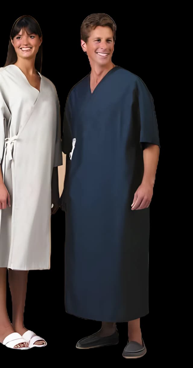 Patient Exam Gown One Size Fits Most Navy Blue Reusable - 629-NS