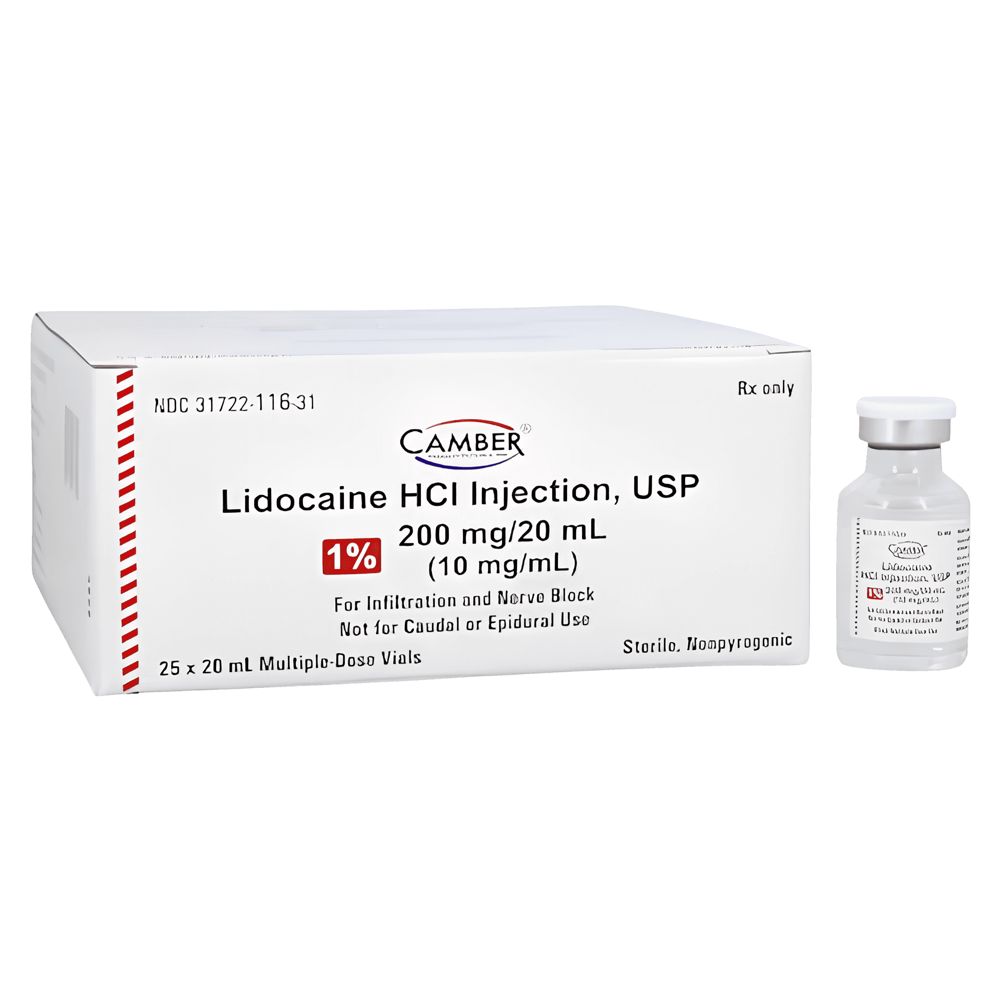 Lidocaine HCl Injection 1% MDV 20mL