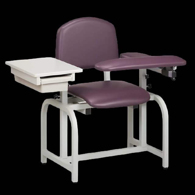 Burgundy Lab X Series Blood Drawing Chair with Padded Arm