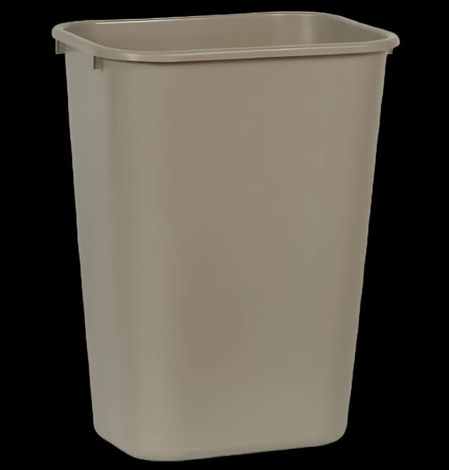 Trash Can Deskside 41-1/4 Quart Rectangular Beige LLDPE Open Top