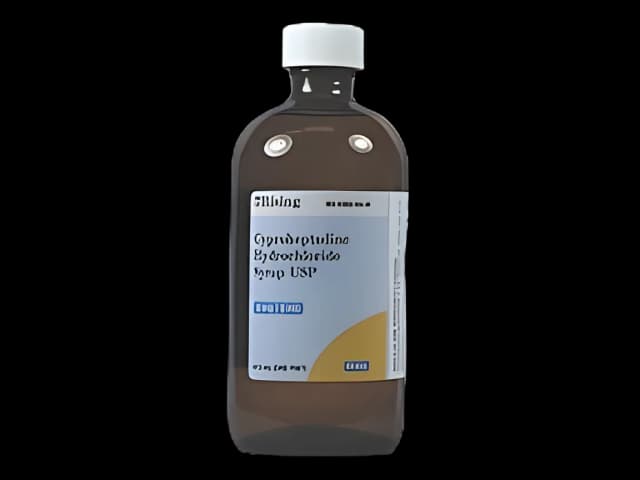 Cyproheptadine HCl 2 mg / 5 mL Syrup Bottle 16 oz.