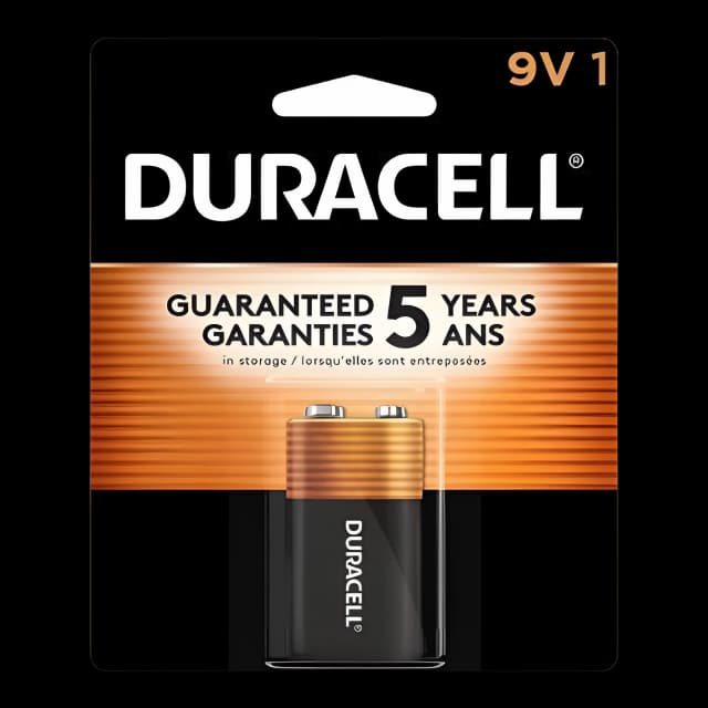 Alkaline Battery Duracell® Coppertop® 9V Cell 9V Disposable 1 Pack