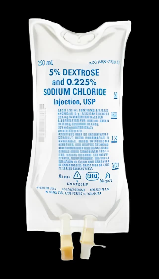 Caloric Agent Dextrose / Sodium Chloride, Preservative Free 5% - 0.225% IV Solution Flexible Bag 250 mL